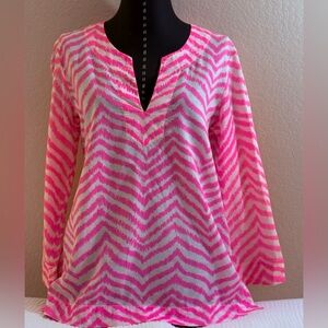 LILLY PULITZER BRIGHT PINK TOP SHIRT BLOUSE SIZE SMALL EXCELLENT CONDITION